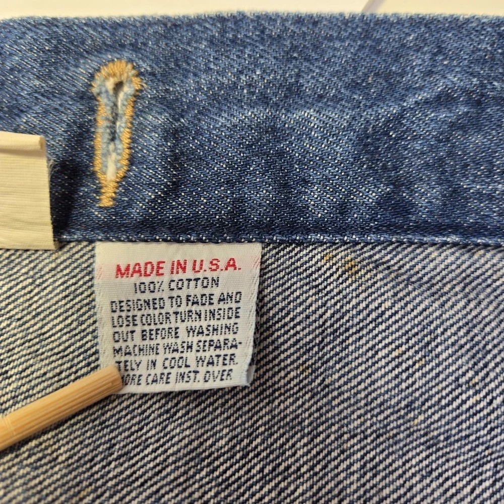 Calvin Klein Vtg Denim Jacket Mens Size L Made in USA Dark Wash Cotton Retro 90s
